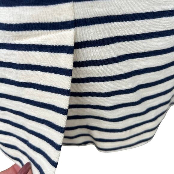 J.CREW size M blazer cream with navy stripes cotton - Picture 9 of 11